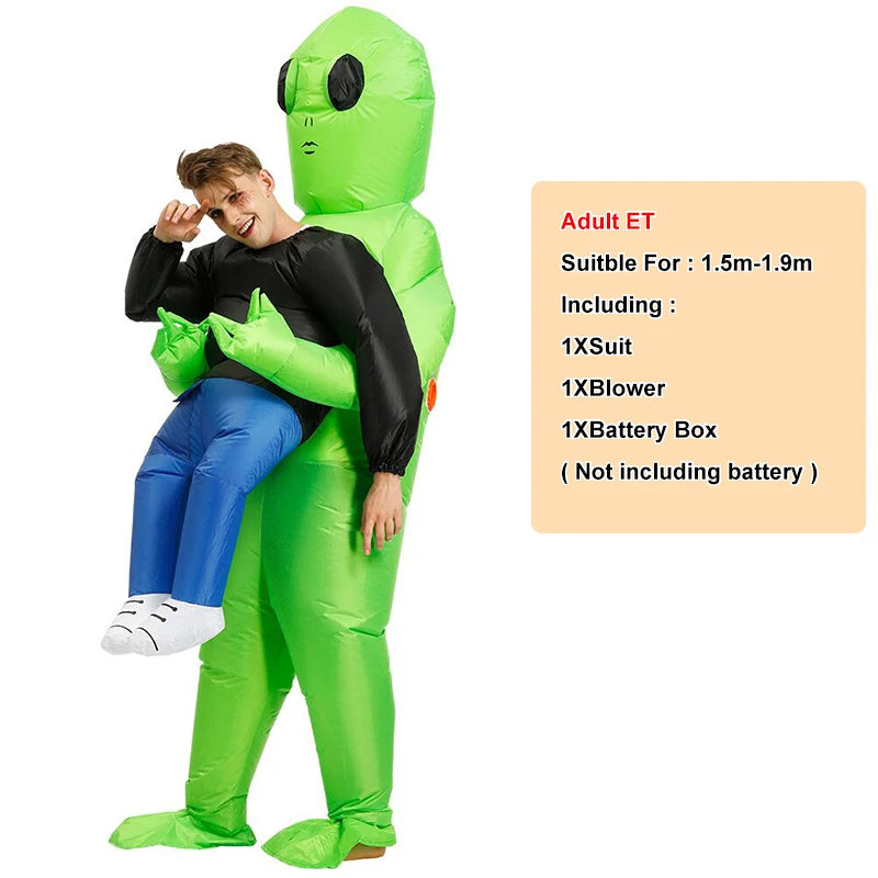 Costume gonflable ET-Aliens – Cosplay monstre effrayant pour les adultes et les enfants, Halloween, Noël, Thanksgiving, Fête, Costume Festival