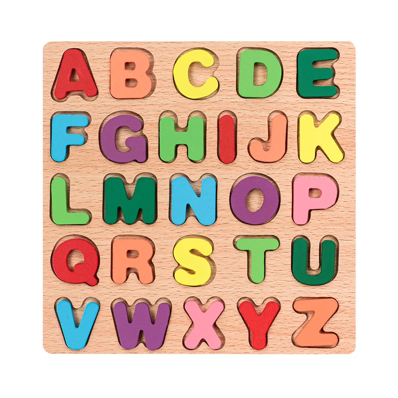 Alphabet pour enfants & Puzzle en bois – Jouet éducatif préscolaire Montessori