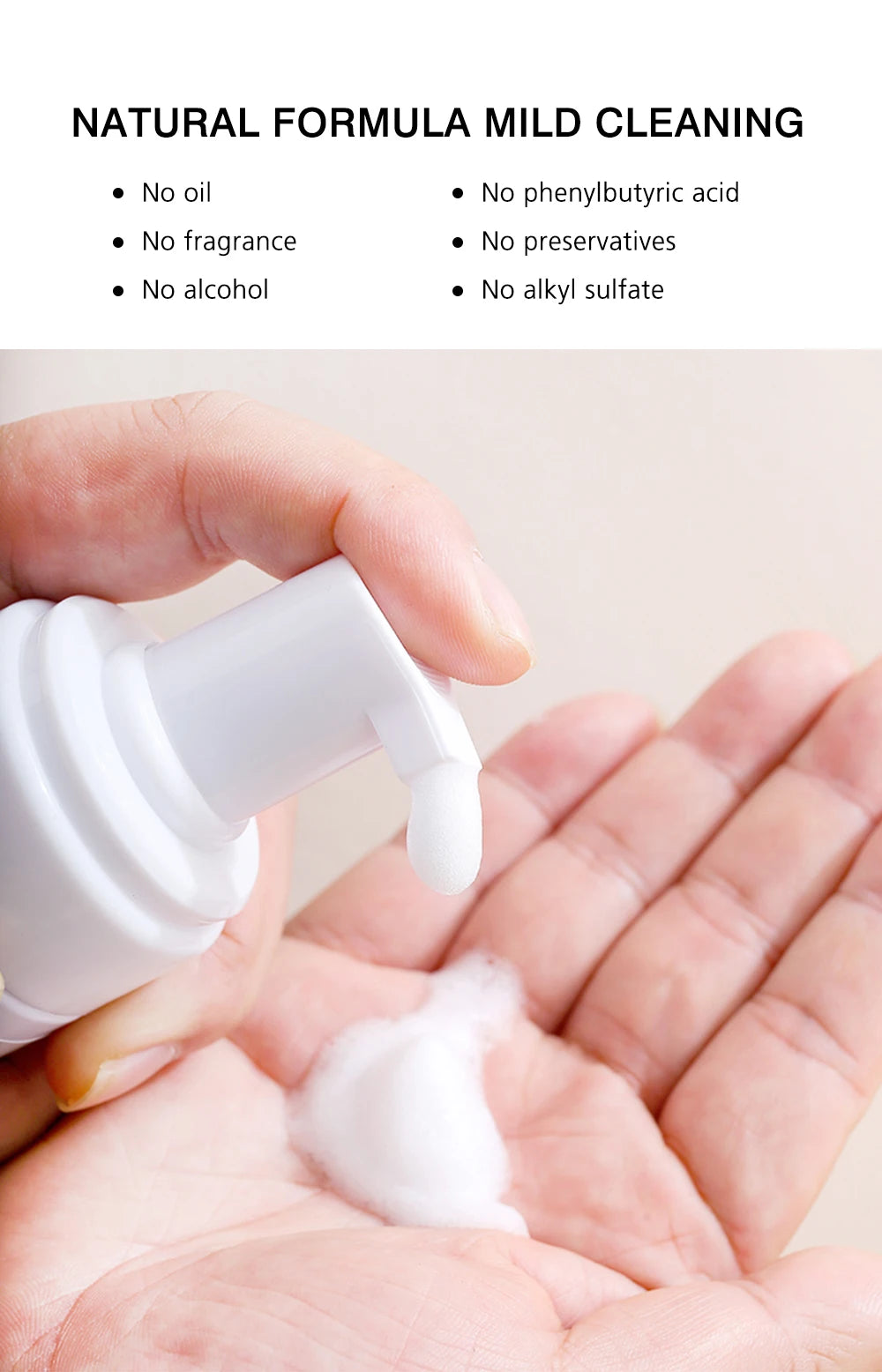 Natuhana 60ml Shampooing d'extension de cils Mousse – Mousse de nettoyage de laash pour faux cils, outil de maquillage doux et non irritant