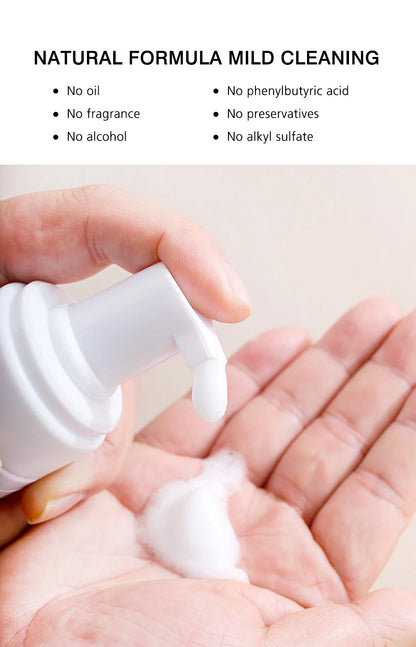 Natuhana 60ml Shampooing d'extension de cils Mousse – Mousse de nettoyage de laash pour faux cils, outil de maquillage doux et non irritant