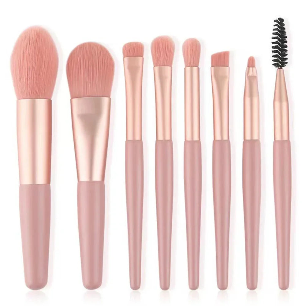 Pinceau de maquillage 8Pcs Pinceau de maquillage Pinceau de maquillage Blush Pinceau de poudre détaché Pinceau d'ombre des yeux Highlighter Fondation Brush Outils de beauté