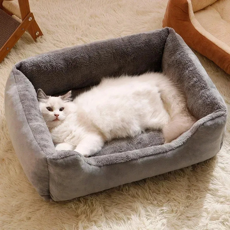 Soft Plush Pet Bed for Cats & Small Dogs – Cozy Breathable Cushion House
