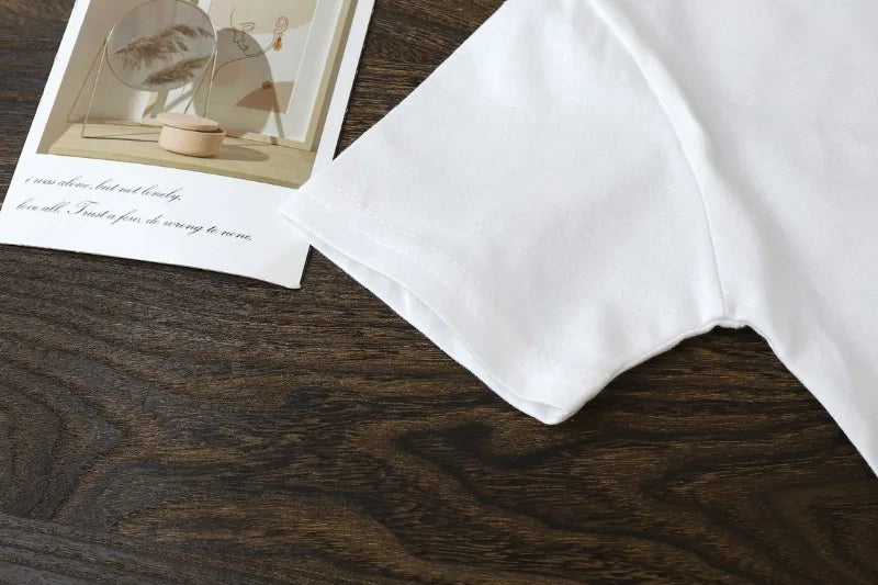 2-10Y enfants pur coton manches courtes pull T-shirt – Bébé Garçons et filles Tops d'été