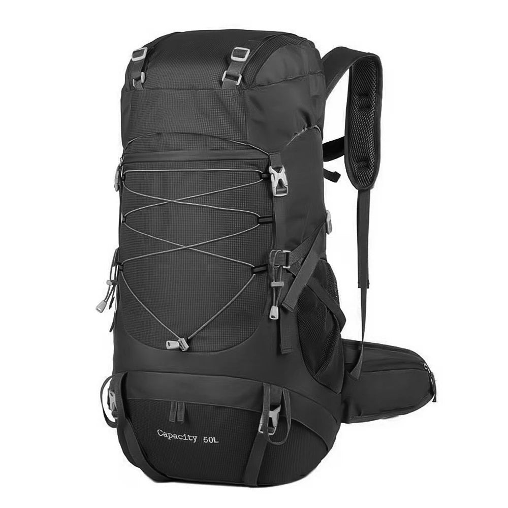 WESTTUNE 50L Sac à dos de randonnée imperméable avec couverture de pluie – Sac de voyage et d'alpinisme multifonctionnel