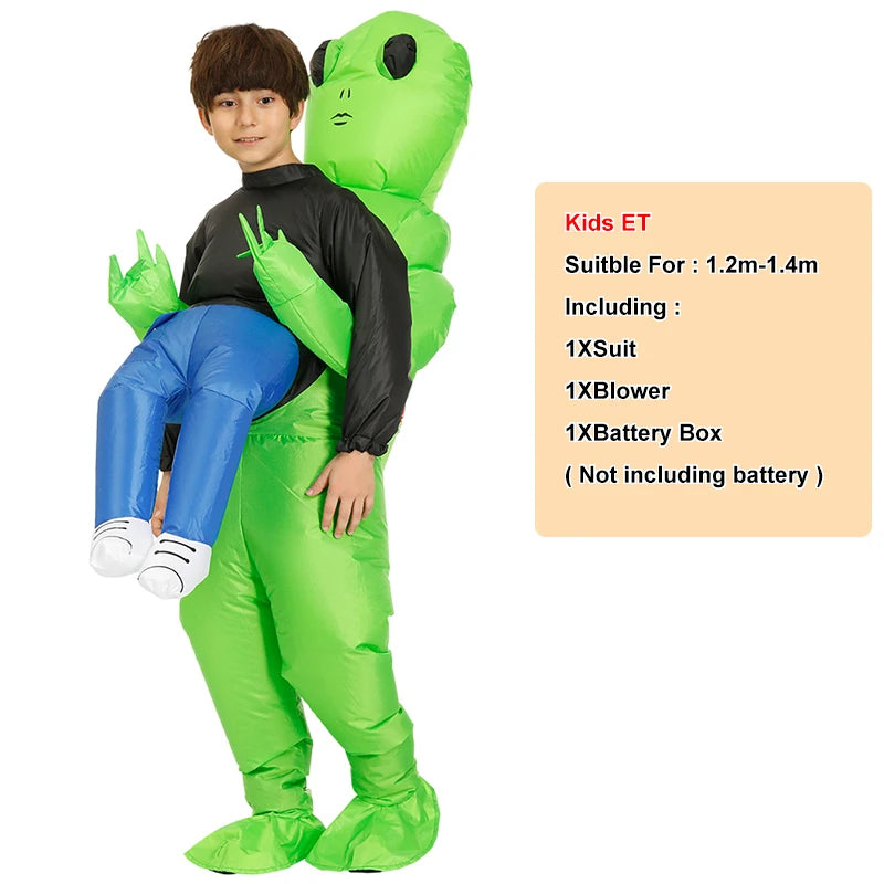 Costume gonflable ET-Aliens – Cosplay monstre effrayant pour les adultes et les enfants, Halloween, Noël, Thanksgiving, Fête, Costume Festival
