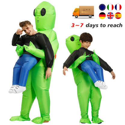 Costume gonflable ET-Aliens – Cosplay monstre effrayant pour les adultes et les enfants, Halloween, Noël, Thanksgiving, Fête, Costume Festival