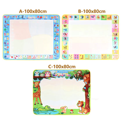 100x80CM Montessori Magic Drawing Board – Reusable Water Doodle Mat for Kids Educational Art & Pen Control Training