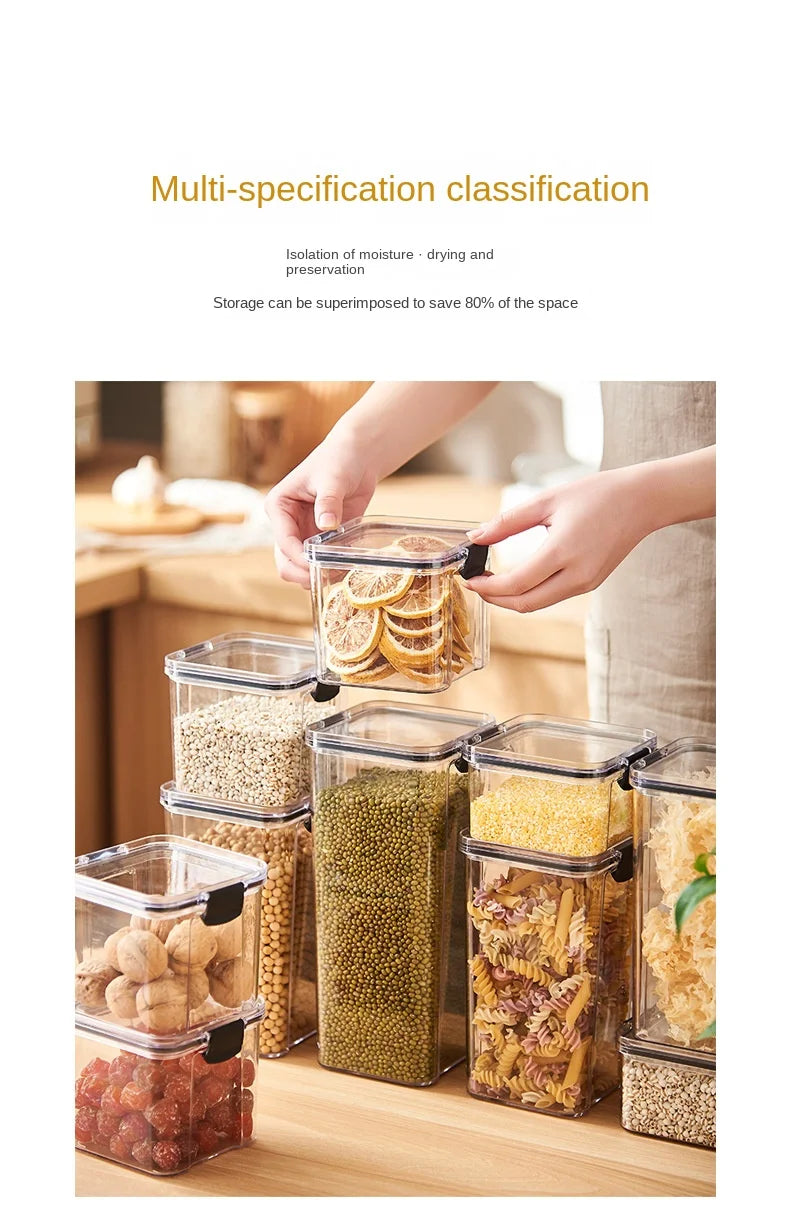 1PC Airtight Sealed Storage Jar – Kunststoff-Körner, Pasta & Würzbehälter ® Feuchtigkeit-Proof-Küche Organizer Box