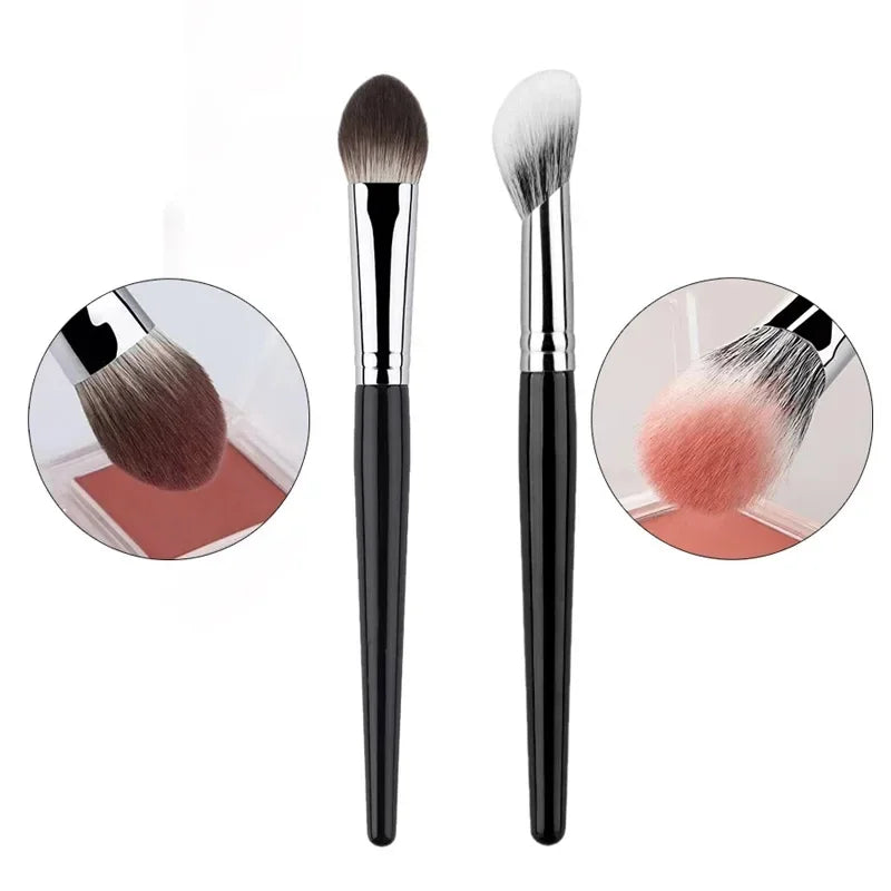 1/2PCS Peach Brush blusher cœur – Petit pinceau plat précis pour poudre, crème et blush liquide
