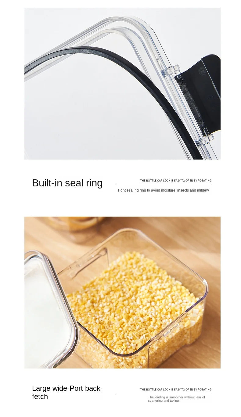 1PC Airtight Sealed Storage Jar – Kunststoff-Körner, Pasta & Würzbehälter ® Feuchtigkeit-Proof-Küche Organizer Box