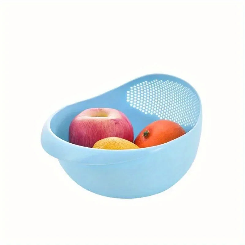 Panier de siége et drain en plastique 1PC avec poignées – bol de fraise de cuisine multi-usages pour laver le riz, les légumes et les fruits