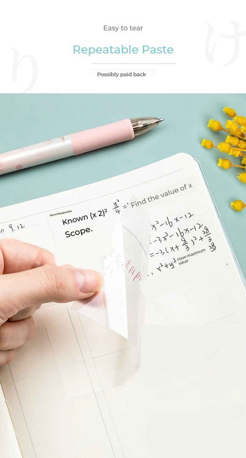 50 Blatt Transparent Sticky Notes – Wasserdichte Message & Signature Sticker für Notebooks