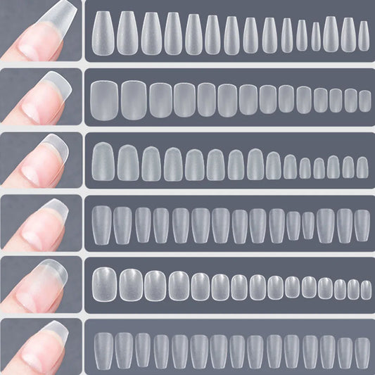 120PCS Matte Press-On Conseils d'ongles – Soft Full-Cover Almond faux ongles pour la manucure bricolage