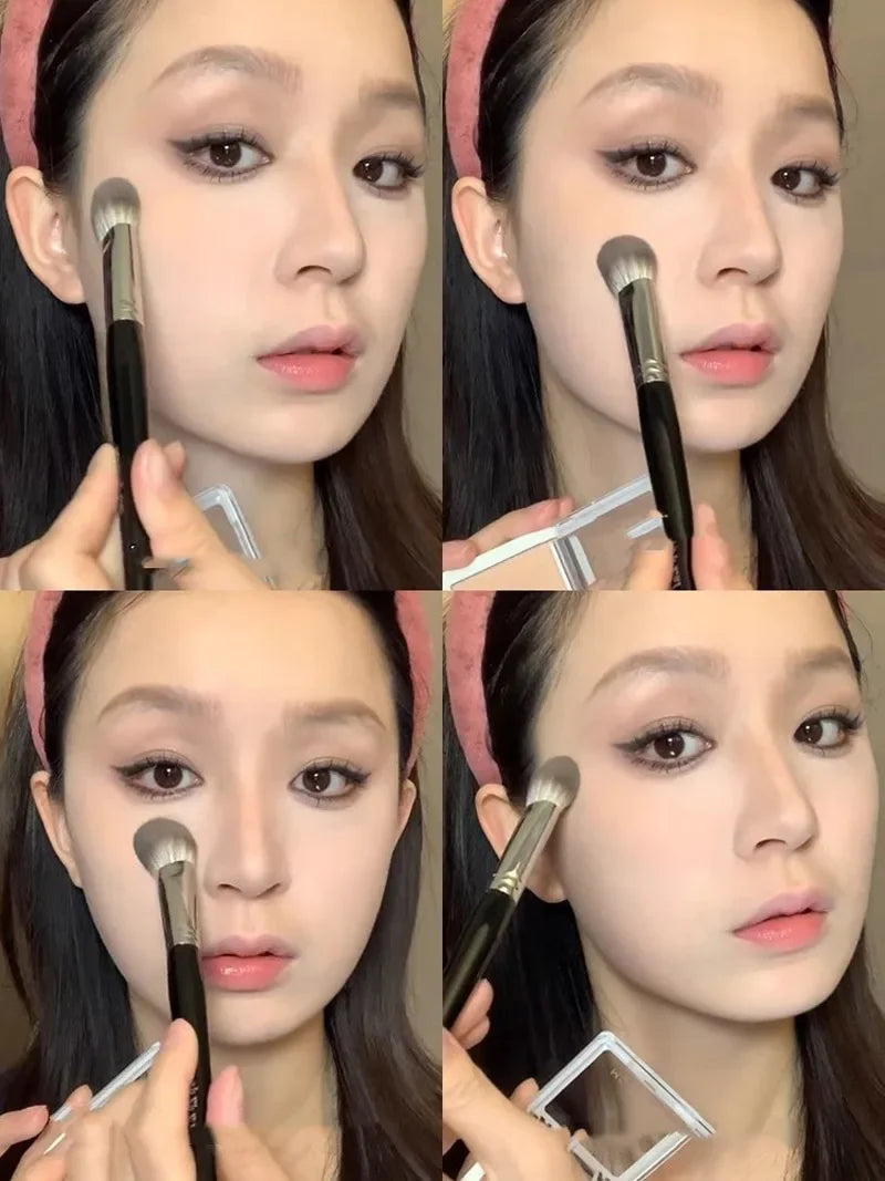 1/2PCS Peach Brush blusher cœur – Petit pinceau plat précis pour poudre, crème et blush liquide