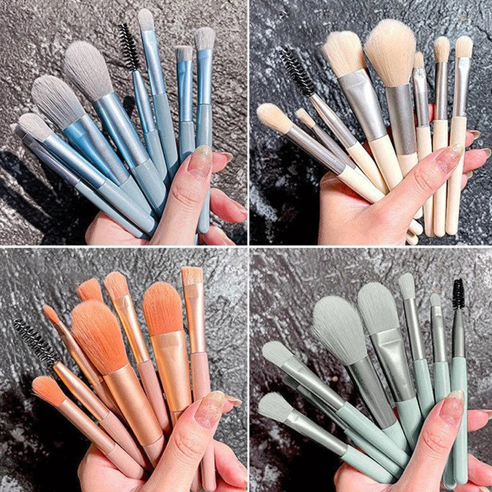 Pinceau de maquillage 8Pcs Pinceau de maquillage Pinceau de maquillage Blush Pinceau de poudre détaché Pinceau d'ombre des yeux Highlighter Fondation Brush Outils de beauté