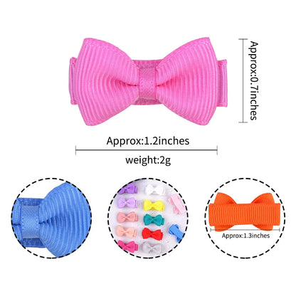 1.2 Inches Mini Bows de cheveux avec clip – Grips de cheveux de couleurs solides pour les enfants et bébé fille