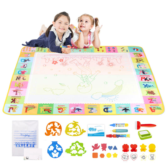 Tapis de dessin d'eau magique 100x80CM – Jouet éducatif Montessori pour enfants