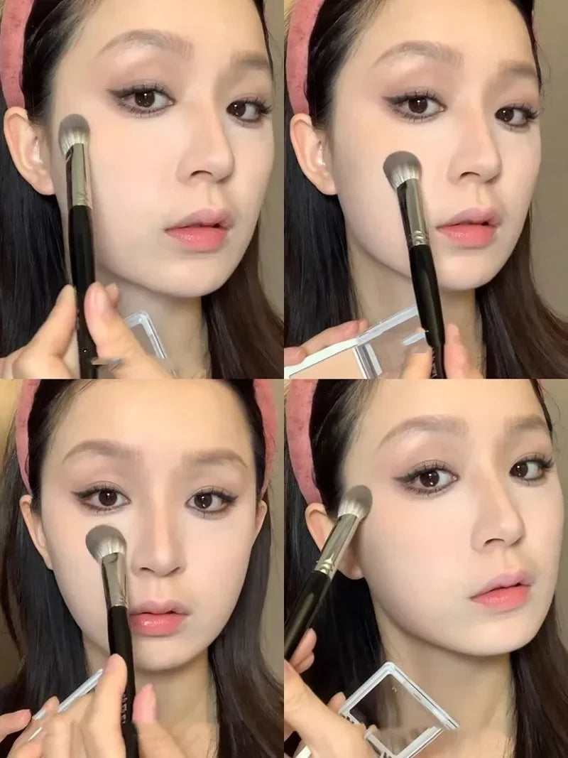 1/2PCS Peach Brush blusher cœur – Petit pinceau plat précis pour poudre, crème et blush liquide