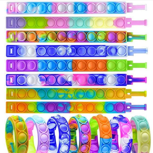 12/24/36PCS Bracelet en silicone coloré en bulles – Cadeaux d'anniversaire, cadeaux d'anniversaire, souvenirs de mariage, bracelets de carnaval et de vacances