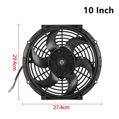 Universal 7/9/10/12/14/16 Inch 12V 80W Car Radiator Cooling Fan Blade – Electric Air Conditioning Fan Kit 2100RPM
