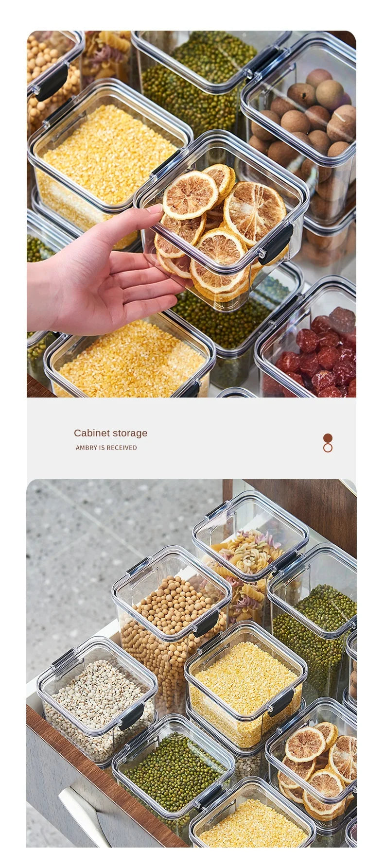 1PC Airtight Sealed Storage Jar – Kunststoff-Körner, Pasta & Würzbehälter ® Feuchtigkeit-Proof-Küche Organizer Box